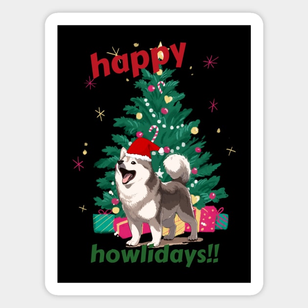 Happy Husky Howlidays! Magnet by XanderWitch Creative